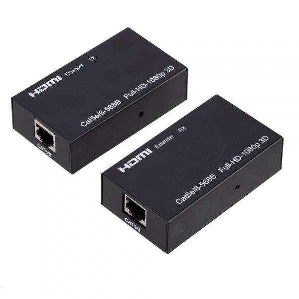 HDMI hosszabbító adapter, Cat6/6e UTP Ethernet kábelen keresztül, akár
50m-ig