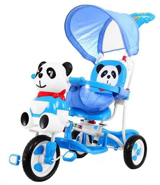 Vegatoys Gyerek Tricikli napernyővel, pandás, kék
