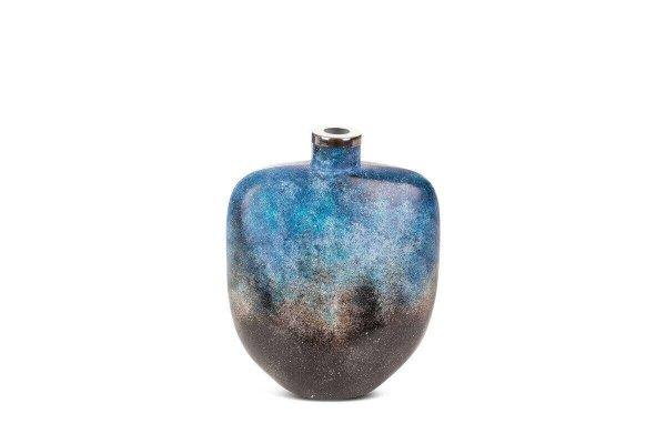 Caren dekor váza Kék/barna üveg 20x11x27 cm