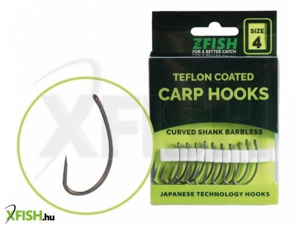 Zfish Teflon Hooks Curved Shank Barbless Szakáll nélküli Pontyozó Horog 8 10
db/csomag