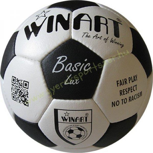 Focilabda, futball labda valódi bőr, WINART BASIC LUX méret: 5-ös