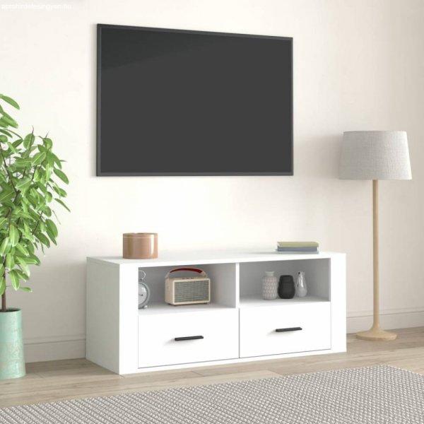 Fehér szerelt fa tv-szekrény 100 x 35 x 40 cm