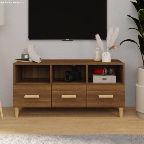 Barna tölgy színű szerelt fa tv-szekrény 102 x 36 x 50 cm