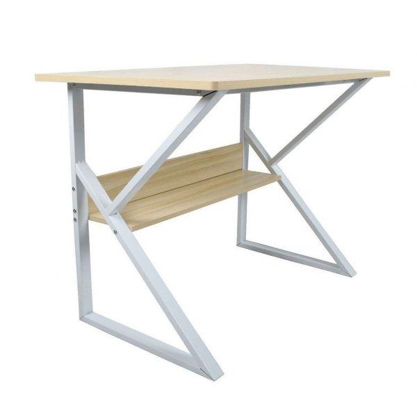 Polcos íróasztal, fehér lábakkal, 80x40 cm, tölgy - PORTO - Butopêa