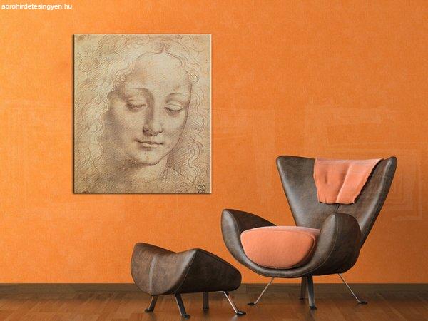 Vászonkép Női FEJ 3  Leonardo Da Vinci  (reprodukció 70x60 cm)