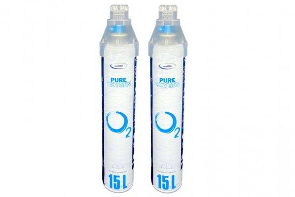 2db. kis méretű hordozható oxigén palack applikátorral (súly 200g)