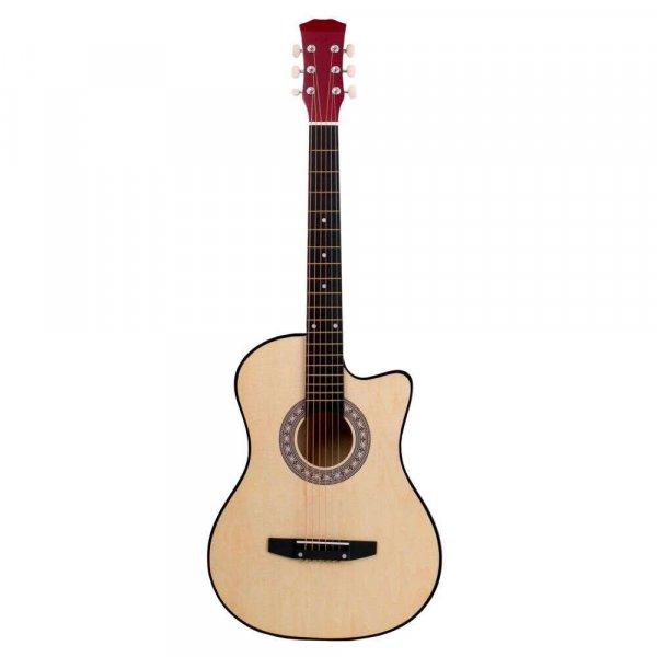IdeallStore® klasszikus gitár, 95 cm, fa, Cutaway, natúr, tokkal