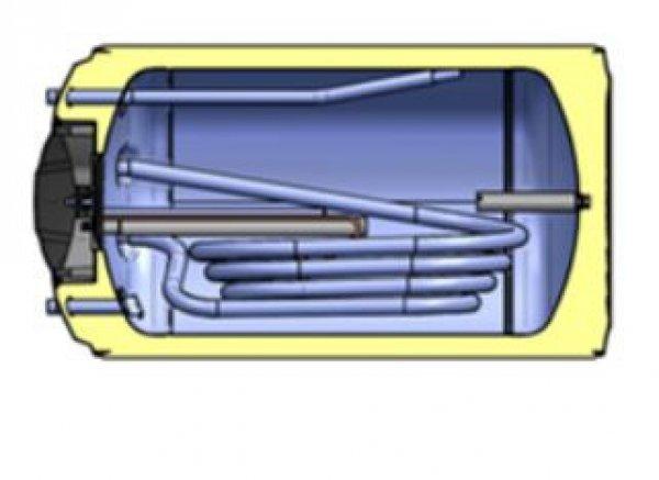 Heizer RHB 122, 120 L-es fali használati melegvíz tároló, egy
hőcserélővel, 2kW fűtőbetéttel(0,59m2) fali tartó nem tartozék