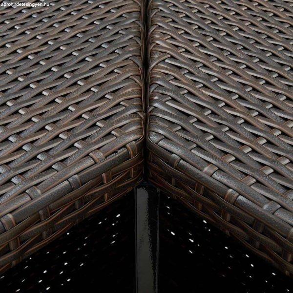 Barna polyrattan sarok bárasztal 100 x 50 x 105 cm