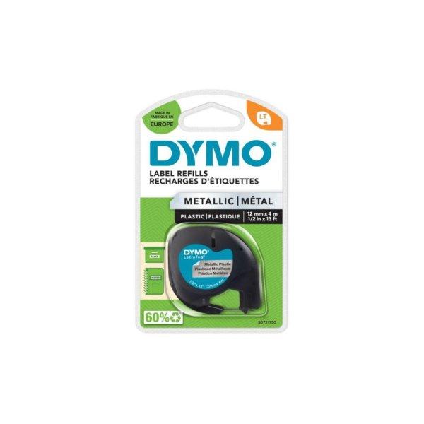 Feliratozógép szalag Dymo Letratag műanyag S0721730/59429 12mmx4m, ORIGINAL,
ezüst