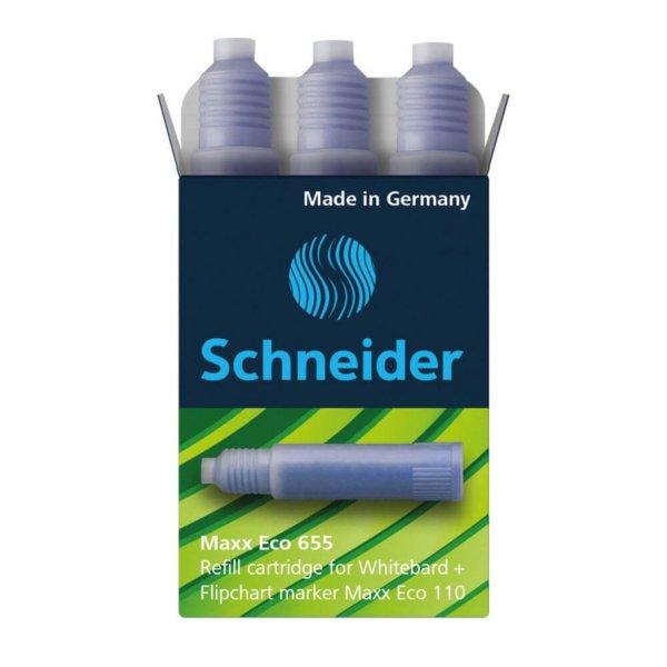 Utántöltő patron tábla- és flipchart markerhez 3 db/csom Schneider Maxx Eco
110 kék