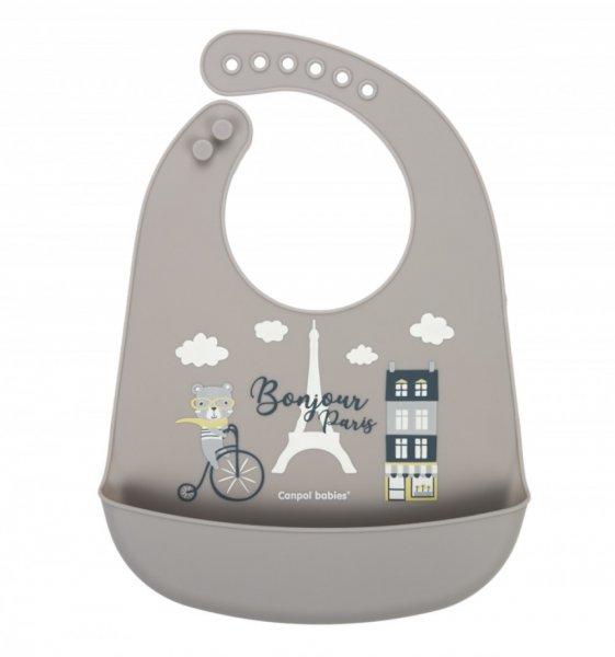 Canpol babies szilikon előke 4+ Bonjour Paris bézs