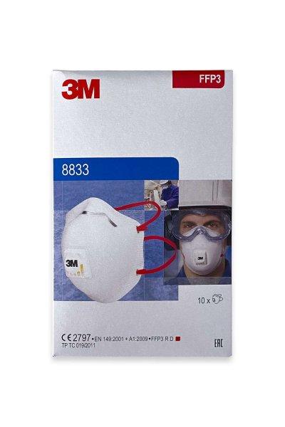 3M 8833 FFP3 RD légzésvédő maszk - szelepes - 10 db