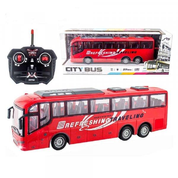 32cm-es játék busz működő fényszórókkal és 27MHz-es frekvenciájú
távirányítóval (BBJ)