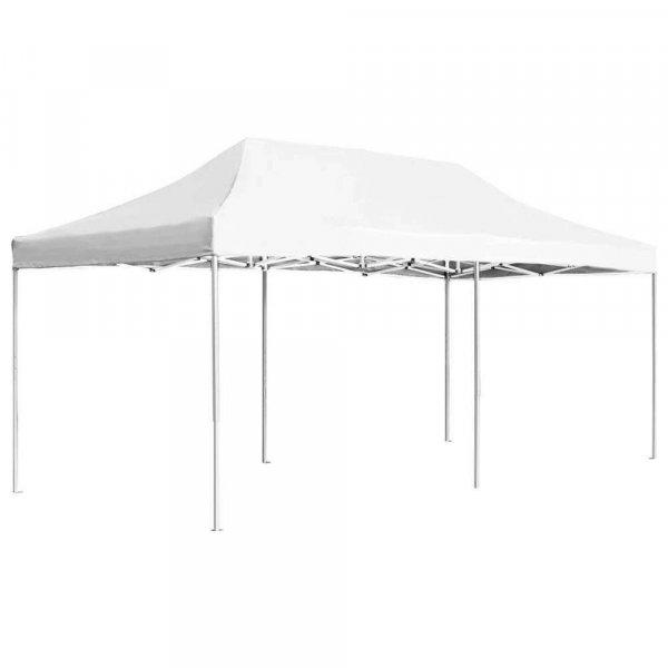 3x6 méteres összecsukható kerti pavilon sátortetővel - fehér