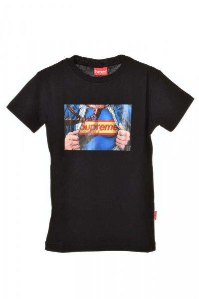 Supreme fekete Superman mintás gyerek póló