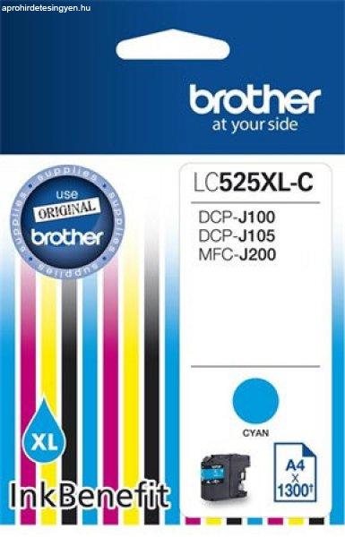 LC525XLC Tintapatron DCP-J100, J105 nyomtatókhoz, BROTHER, cián, 1300 oldal