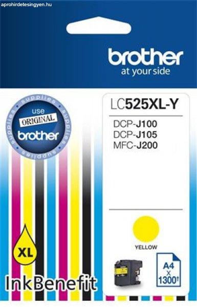 LC525XLY Tintapatron DCP-J100, J105 nyomtatókhoz, BROTHER, sárga, 1300 oldal