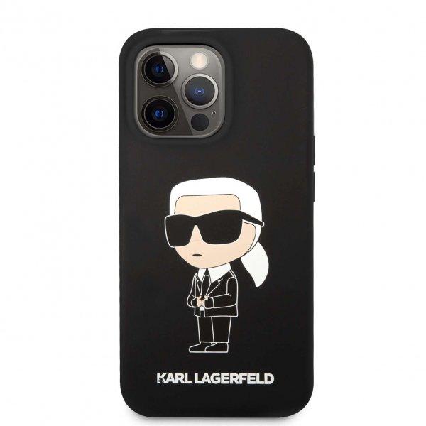 Karl Lagerfeld Folyékony szilikon Ikonik NFT hátlap iPhone 13 Pro-hoz Fekete