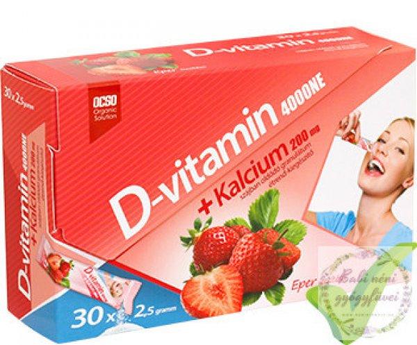OCSO D-vitamin 4000 NE + Kalcium 200 mg szájban oldódó granulátum
étrend-kiegészítő