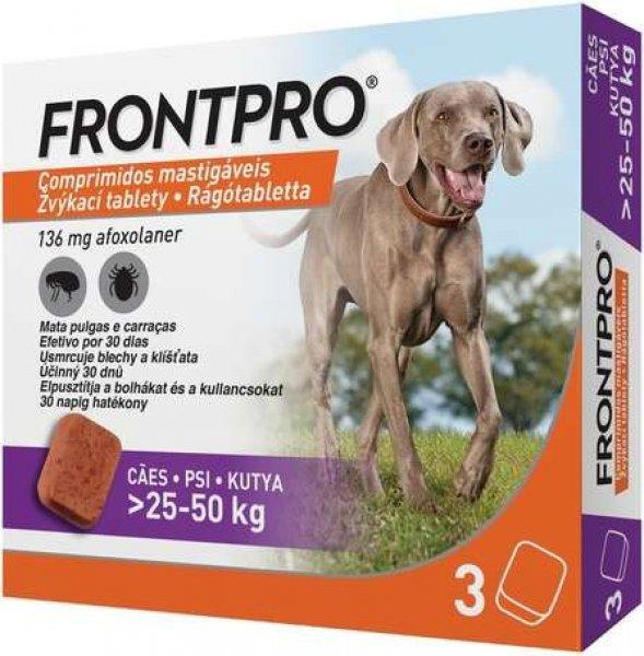 Frontpro bolha és kullancs elleni rágótabletta kutyáknak (3 db tabletta
[egész doboz]; 25-50 kg l 3 x 136 mg)