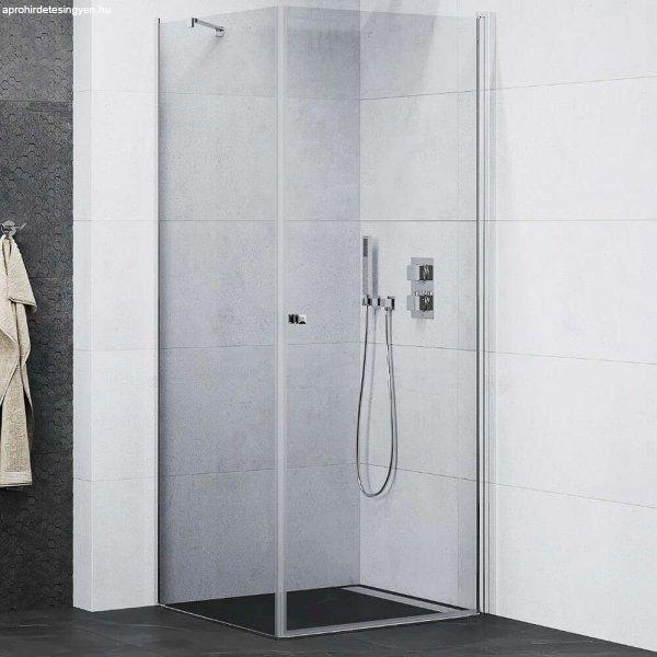 Mexen Pretoria 80x80 szögletes nyílóajtós zuhanykabin 6 mm vastag
vízlepergető biztonsági üveggel, krómozott elemekkel, 190 cm magas