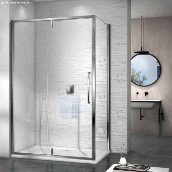AQUATREND Pivot EXC-12 120x90 aszimmetrikus szögletes nyílóajtós zuhanykabin
6 mm vastag vízlepergető biztonsági üveggel, krómozott elemekkel, 190 cm
magas