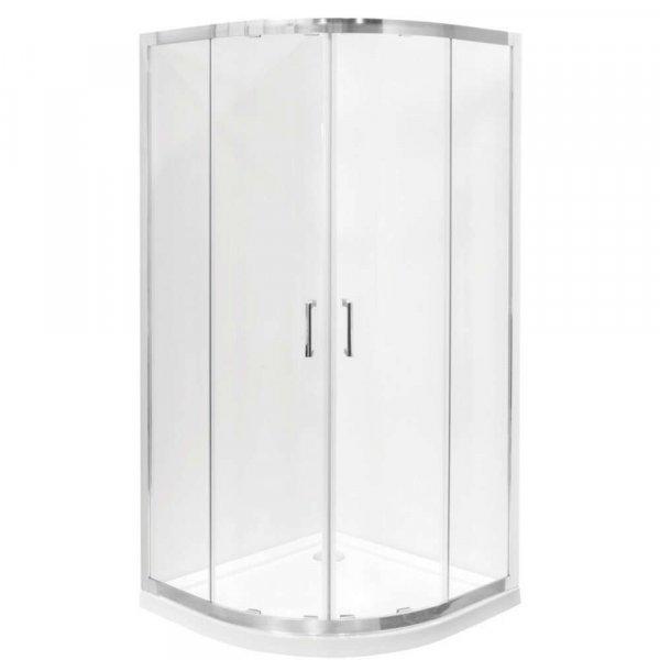 Besco MODERN 80x80/90x90 íves két tolóajtós zuhanykabin 6 mm vastag
vízlepergető biztonsági üveggel, krómozott elemekkel, 185 cm magas