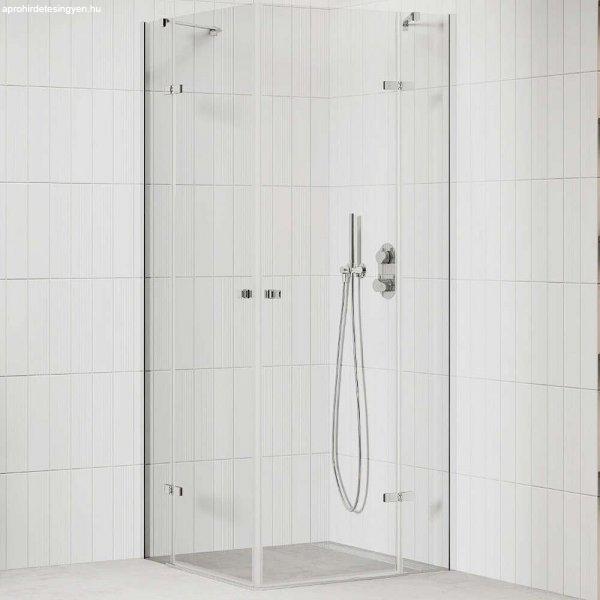 Mexen Roma Duo 100x100 szögletes két nyílóajtós zuhanykabin 6 mm vastag
vízlepergető biztonsági üveggel, krómozott elemekkel, 190 cm magas