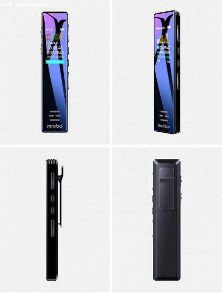 Mrobo Digitális Diktafon A10, zajcsökkentés, 8 GB, fekete