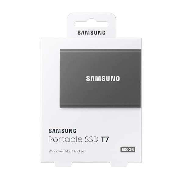 1TB Samsung T7 külső SSD meghajtó szürke (MU-PC1T0T)