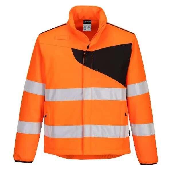 PW275 Portwest Jólláthatósági Hi-Vis Softshell Munkavédelmi kabát
Narancs/Fekete L