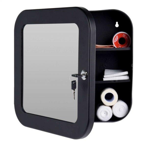 Gyógyszertároló szekrény Koopman-Fürdőszoba Solutions tükörrel,
rozsdamentes acél/üveg, 32x32x11.5 cm
