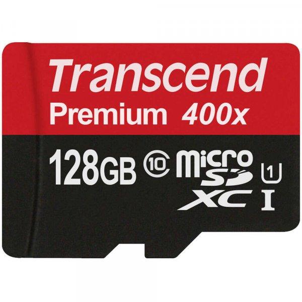 Transcend microSDXC 128GB Class 10, UHS1 memória kártya + adapter