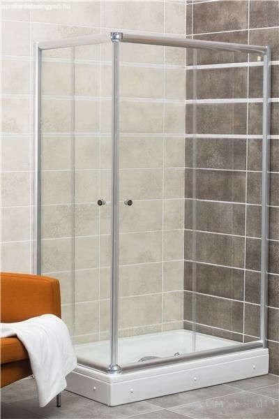 Favorit TWIN zuhanykabin szögletes aszimetrikus - víztiszta 5 mm biztonsági
üveggel -120 x 80 cm