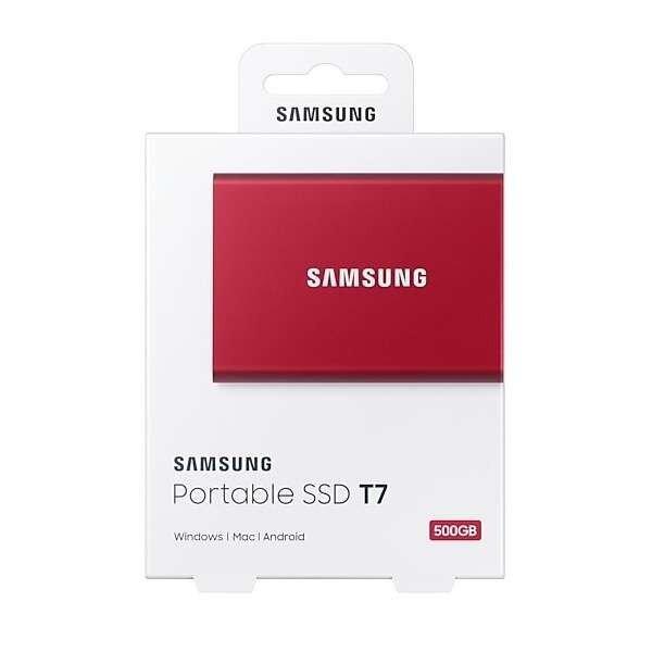 Samsung MU-PC2T0R/WW T7 USB 3.2 2000GB  Külső SSD Piros