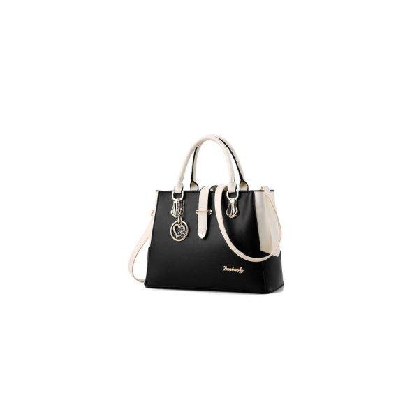 Közepes méretű női kézi táska bújtatós zárral, szivecskés emblémával
fekete-fehér aa-001579