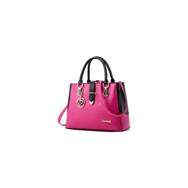 Közepes méretű női kézi táska bújtatós zárral, szivecskés emblémával
pink-fekete aa-001582