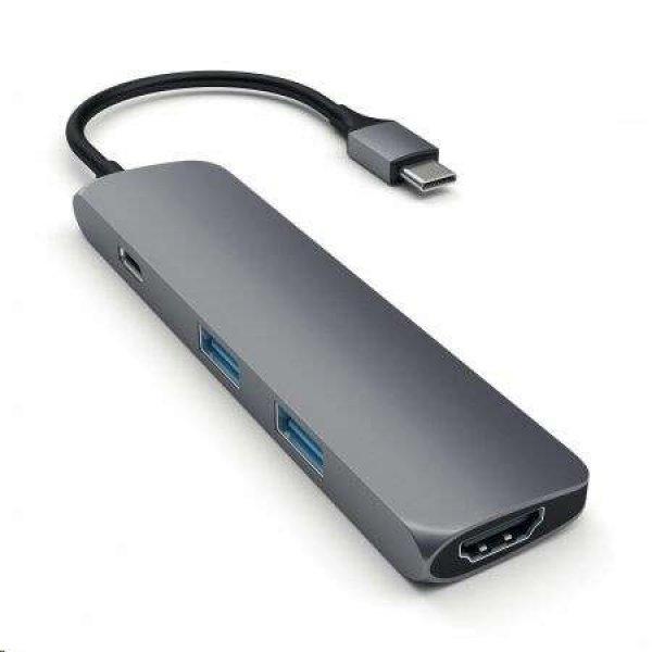 Satechi Aluminum SLIM TYPE-C MultiPort Adapter HDMI 4K,PassThroughCharging,2x
USB 3.0 asztroszürke