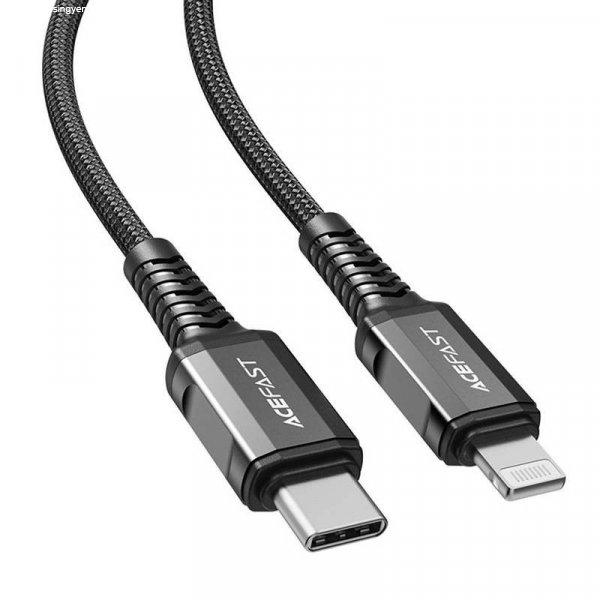 Acefast USB / USB-C / Lightning kábel (fekete)