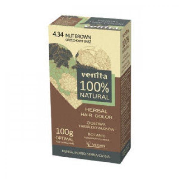 Venita 100% natural gyógynövényes hajfesték 4.34 gesztenye barna 100 g