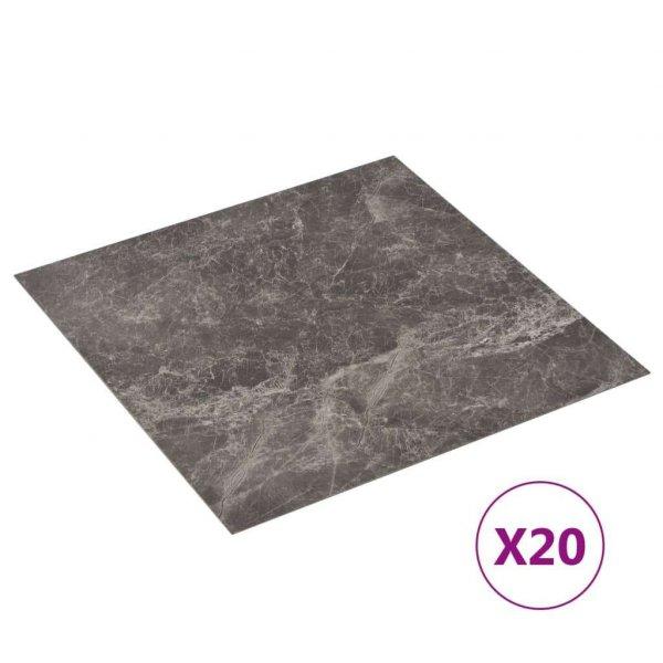 20 db fekete márvány mintás öntapadó pvc padlólap 1,86 m²