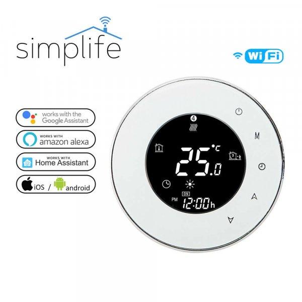 Simplife okos WiFi termosztát - fehér - PST-6000