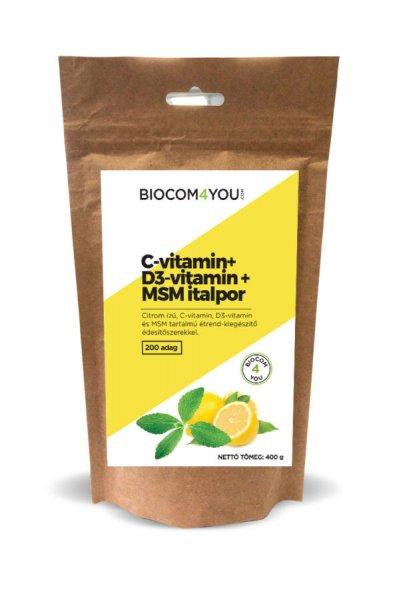 C-Vitamin+D3-Vitamin+MSM Italpor utántöltő, 400 g - Biocom