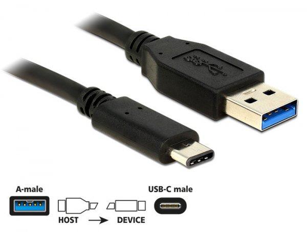 DeLock USB 10 Gbps (USB 3.1, Gen 2), A típusú csatlakozódugó > USB Type-C
0,5m Black
