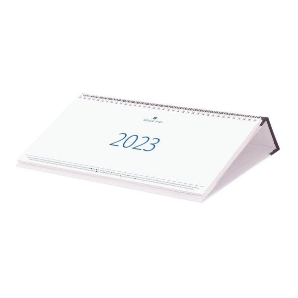 Asztali naptár Club fekvő fehér lapokkal fekete 320 × 150 mm Dayliner 2024.