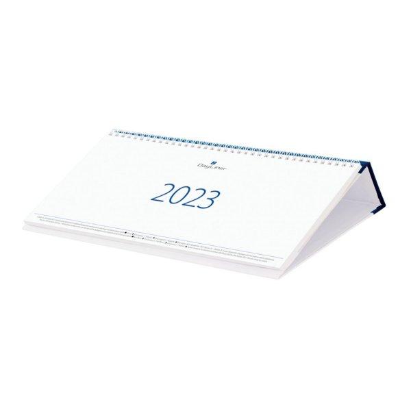 Asztali naptár Club fekvő fehér lapokkal kék 320 × 150 mm Dayliner 2024.
