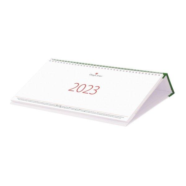 Asztali naptár Oktáv fekvő fehér lapokkal zöld 320 × 150 mm Dayliner 2024.