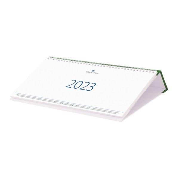 Asztali naptár Club fekvő fehér lapokkal zöld 320 × 150 mm Dayliner 2024.