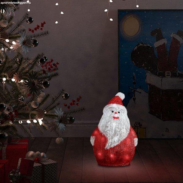 LED-es akril karácsonyi mikulásfigura bel- és és kültérre 28 cm